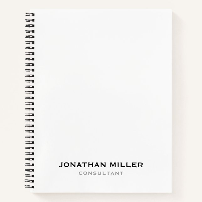 Cuaderno Blanco profesional moderno minimalista (Anverso)