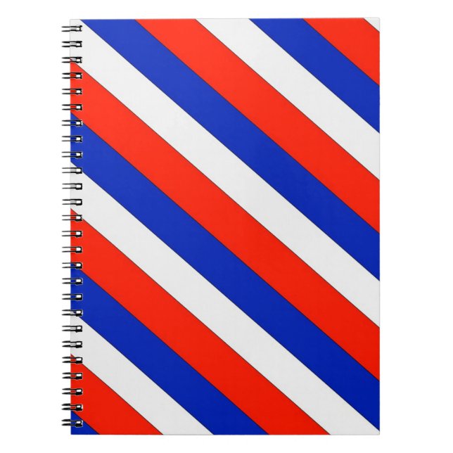 Cuaderno Blanco rojo y azul rayado (Frente)