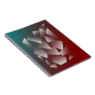 Cuaderno blanco roto en burdeos verde azulados