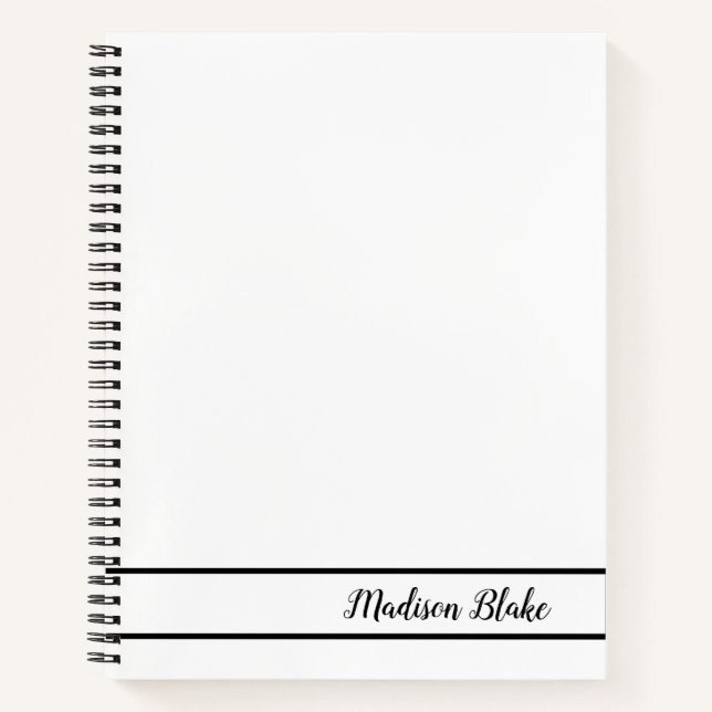 Cuaderno blanco sencillo minimalista (Anverso)