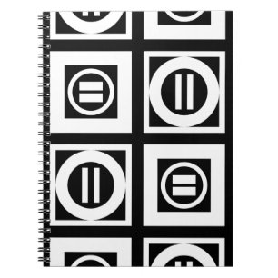 Cuaderno Blanco sobre el patrón de Rótulo geométrico e igua