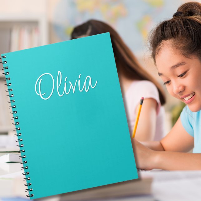 Cuaderno Blanco turquesa Verde azulado personalizado (Subido por el creador)