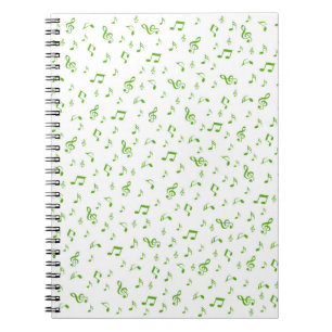 Cuaderno blanco, verde, musical+ Nota, lujo, oro, real,
