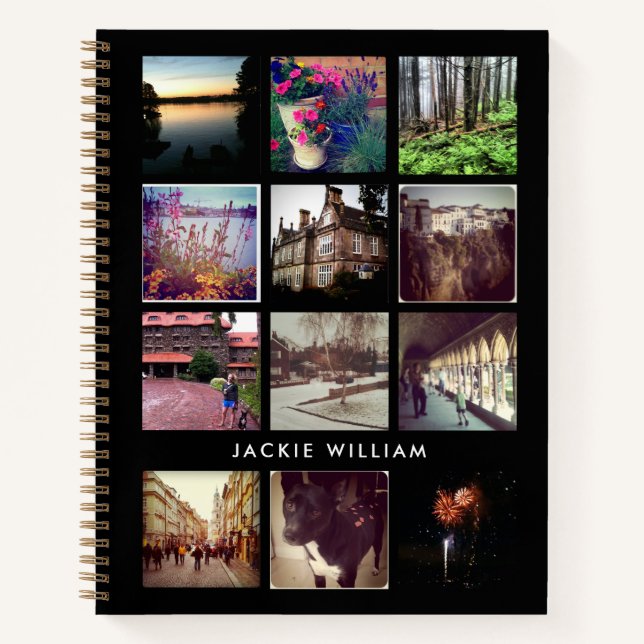 Cuaderno Blanco y negro 12 Photo Notebook con texto (Anverso)