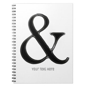 Cuaderno Blanco y negro Ampersand Chic Moderno Personalizad