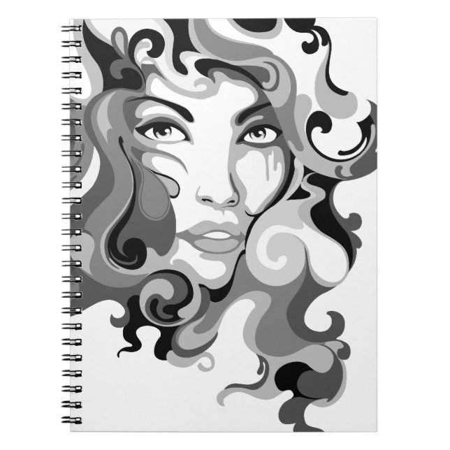 Cuaderno blanco y negro del chica de la pintada (Frente)