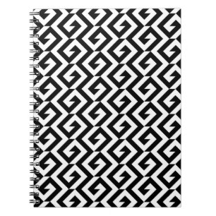 Cuaderno Blanco y negro geométrico