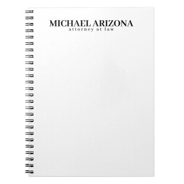 Cuaderno Blanco y negro minimalista simple plano (Frente)