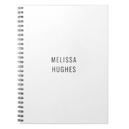Cuaderno Blanco y negro simple personalizado y moderno