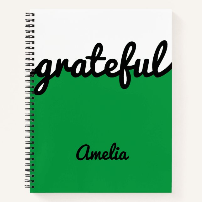 Cuaderno Blanco y negro verde personalizado (Anverso)