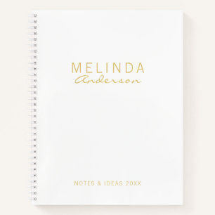 Cuaderno Blanco y oro profesional y moderno