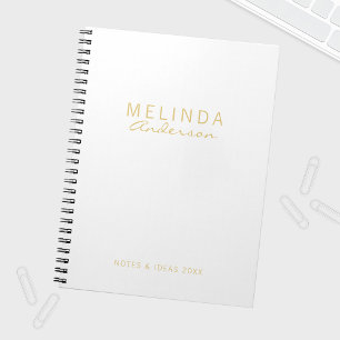 Cuaderno Blanco y oro profesional y moderno