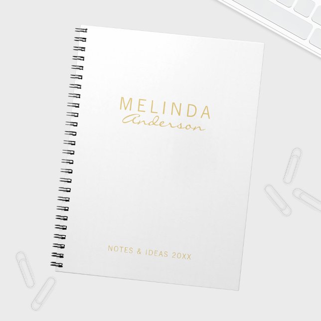 Cuaderno Blanco y oro profesional y moderno (Subido por el creador)