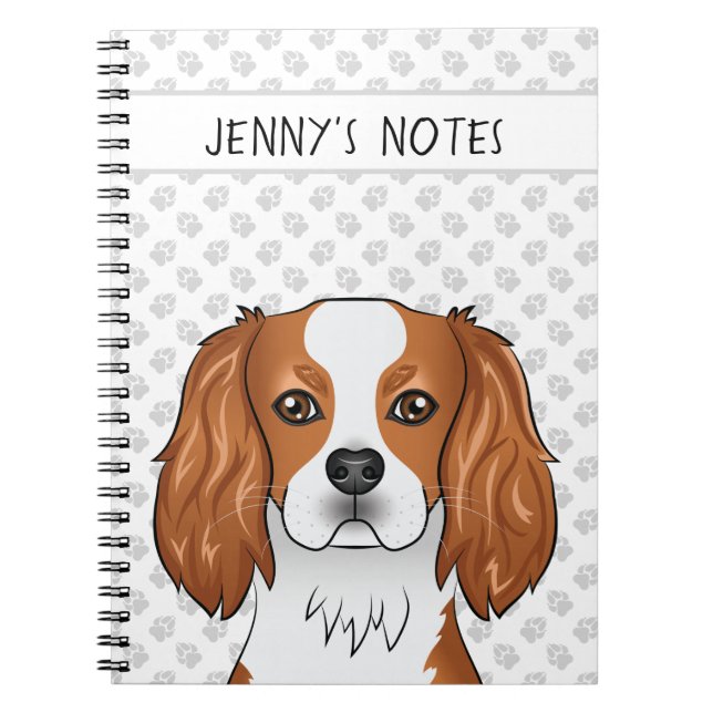 Cuaderno Blenheim Cavalier King Charles Spaniel & Texto (Frente)