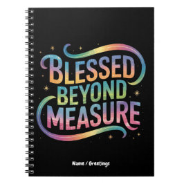 Cuaderno Blessed Beyond Measure Bible Inspiration Quote