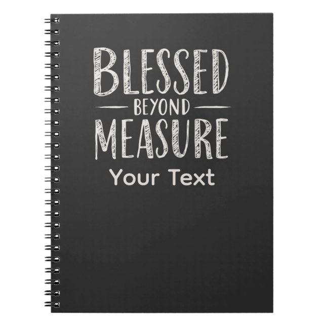 Cuaderno Blessed Beyond Measure Chalk Style Personalizado (Frente)