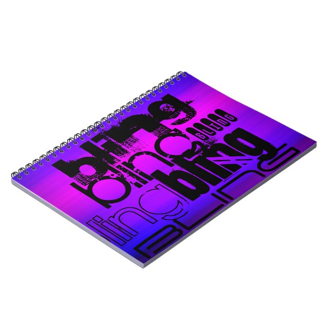 Cuaderno Bling; azul violeta vibrante y magenta (Lado Izquierdo)