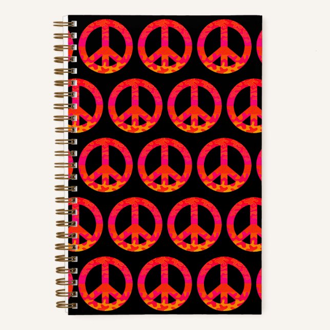 Cuaderno Blobs rosados Símbolo de la Paz (Anverso)