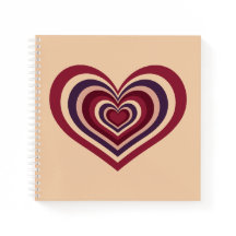 Bloc De Cine Beige Con Corazón Rojo Retro