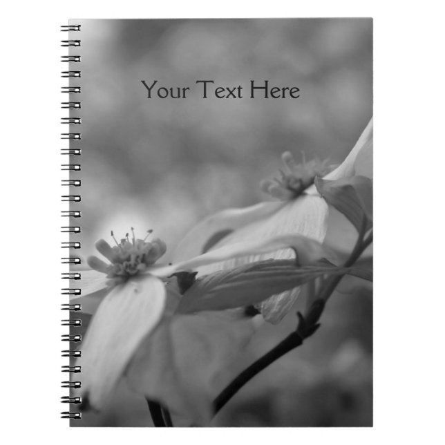 Cuaderno Bloc De Flores De Madera Negro Y Blanco (Frente)