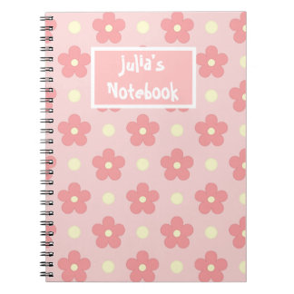 Cuaderno Bloc de fotos de espiral de flor rosa suave