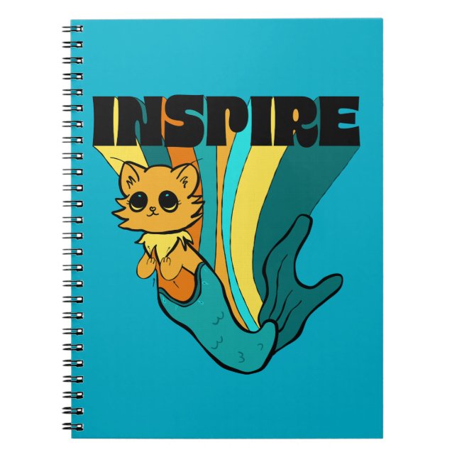 Cuaderno Bloc de fotos de sirena de gato ASL inspiró espira (Frente)