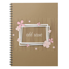 Cuaderno Bloc de fotos en espiral de flores rosadas