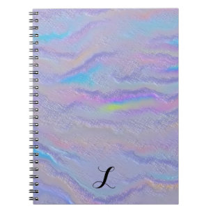 Cuaderno Bloc de fotos en espiral de piedra iridiscente mez