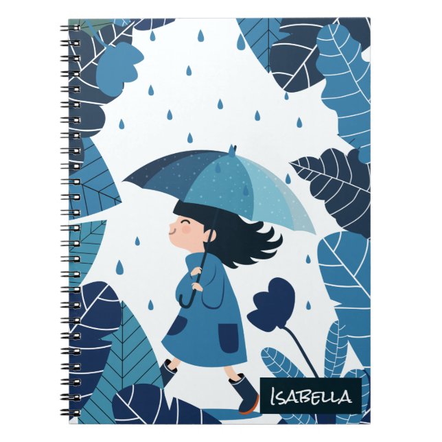 Cuaderno Bloc de fotos espiral de Chica Rainy Day (Frente)