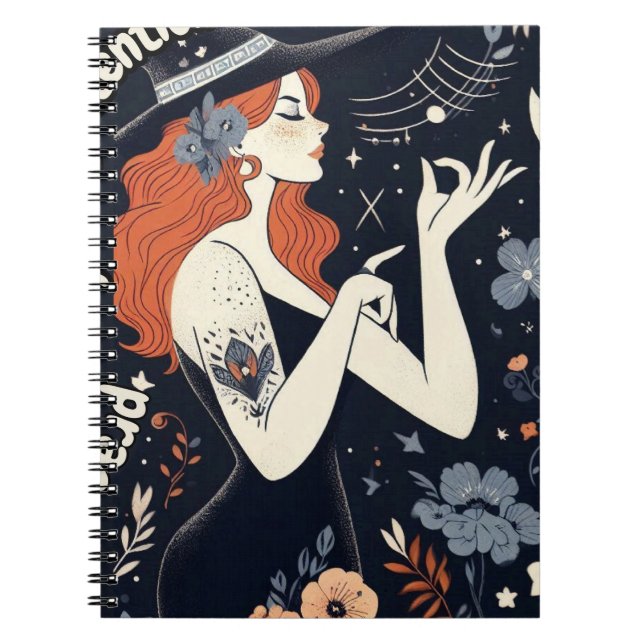 Cuaderno Bloc de fotos místico de espiral de brujería (Frente)