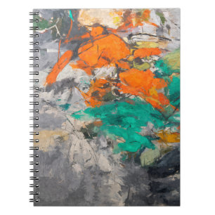 Cuaderno Bloc de notas abstracto de color gris Verde azulad