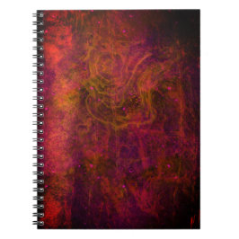 Cuaderno Bloc de notas abstracto de "Crimson Galaxy"