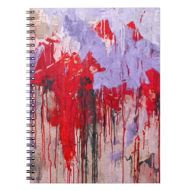 Cuaderno Bloc de notas abstracto de expresión de goteo de l (Frente)