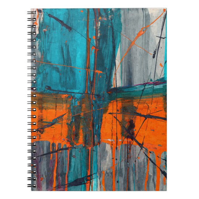 Cuaderno Bloc de notas abstracto de goteo industrial de Nar (Frente)