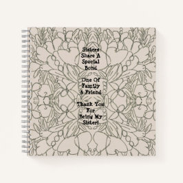 Cuaderno Bloc de notas abstracto de opinión de hermana