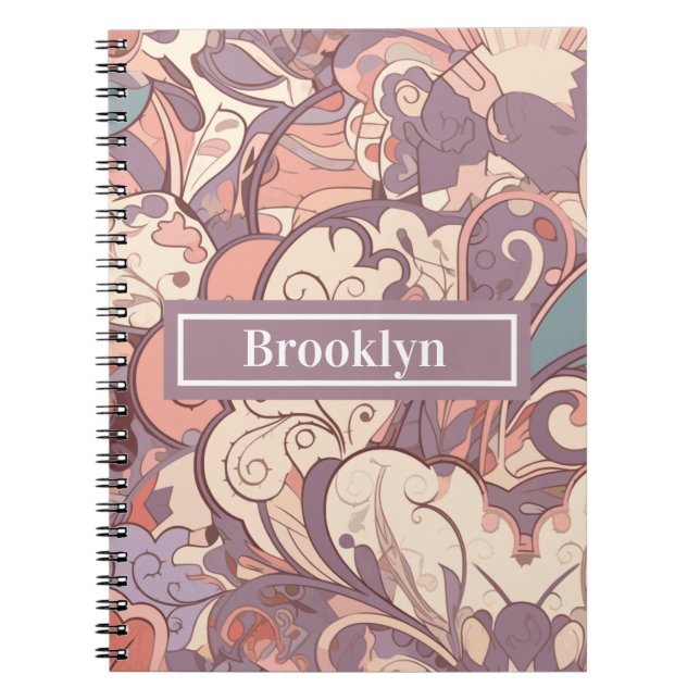 Cuaderno Bloc de notas abstracto de Pastel (Frente)