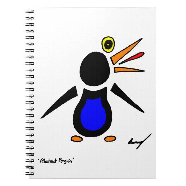 Cuaderno Bloc de notas abstracto de pingüino (Frente)