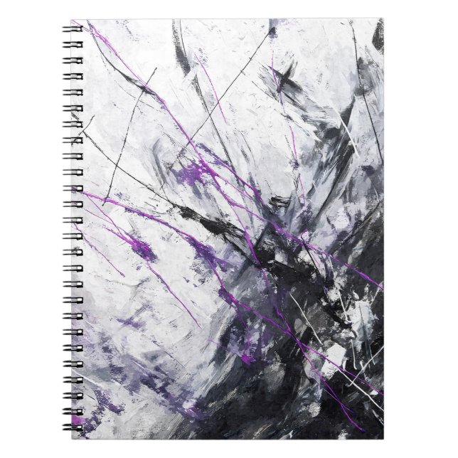 Cuaderno Bloc de notas abstracto de tormenta negra morada o (Frente)