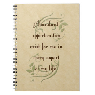 Cuaderno Bloc de notas Abundant Opportunities Affirmation