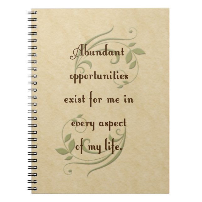 Cuaderno Bloc de notas Abundant Opportunities Affirmation (Frente)