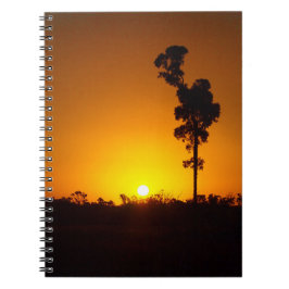Cuaderno bloc de notas al atardecer de Australia