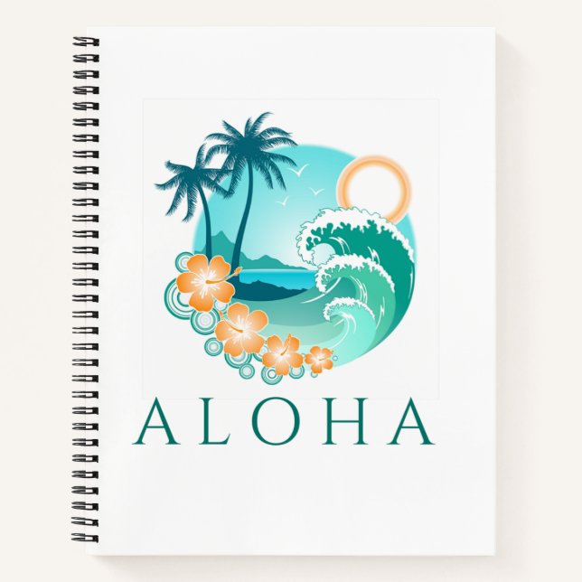 Cuaderno Bloc de notas Aloha Tropical Spiral (Anverso)