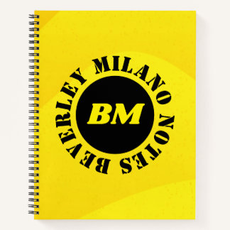 Cuaderno Bloc de notas amarillo con nombre personalizado