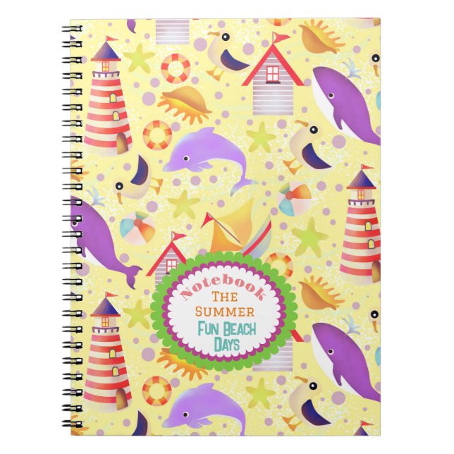 Cuaderno Bloc de notas amarillo de Fun Beach (Frente)