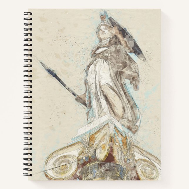 Cuaderno Bloc de notas Athena - Arte clásico de estatua gri (Anverso)