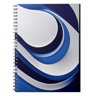 Cuaderno Bloc de notas audaz azul blanco futurista