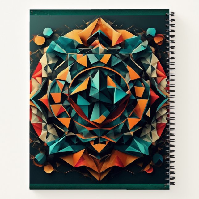 Cuaderno Bloc de notas audaz inspirado en Mandala (Reverso)