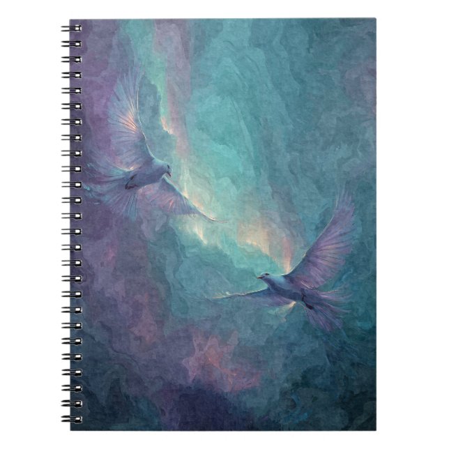 Cuaderno Bloc de notas Aurora de aves etéreas (Frente)