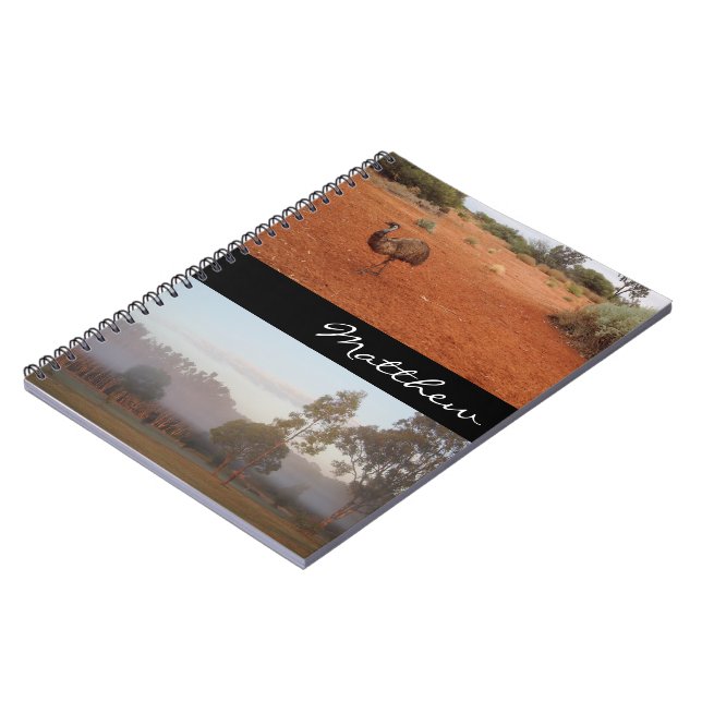 Cuaderno bloc de notas australiano de outback con nombre (Lado Izquierdo)