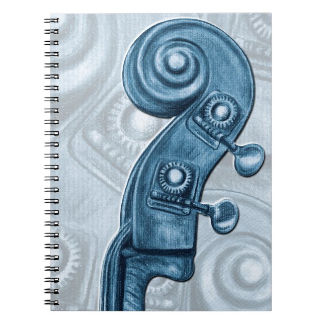Cuaderno Bloc de notas azul de Bass vertical (Frente)